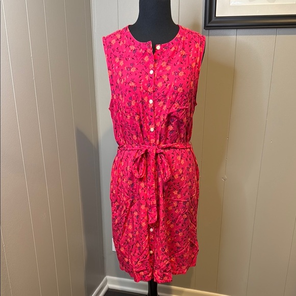 GAP Women’s Large Pink Floral Sleeveless Midi Dress - Picture 1 of 5